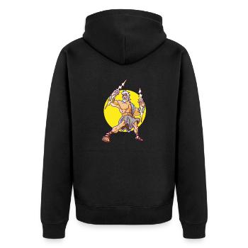 Ancient God Greek Zeus Mythology - Unisex Premium Organic Zip Hoodie - black - Back - Nico (187cm)