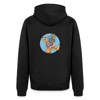 Ancient God Greek Zeus Mythology - Unisex Premium Organic Zip Hoodie - black - Back - Nico (187cm)