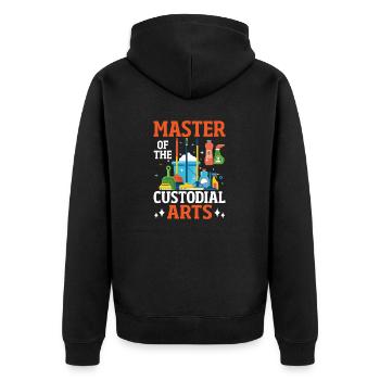Meister der Hüterkünste Lustige Reinigungsschule - Unisex Premium Bio Zip Hoodie - Schwarz - Hinten - Nico (187cm)