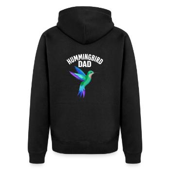 Kolibri Papa Nektar Vogelbeobachtung Lustige Vögel - Unisex Premium Bio Zip Hoodie - Schwarz - Hinten - Nico (187cm)