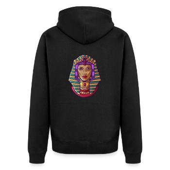 Hieroglyphen Kleopatra Ägyptische Mythologie - Unisex Premium Bio Zip Hoodie - Schwarz - Hinten - Nico (187cm)