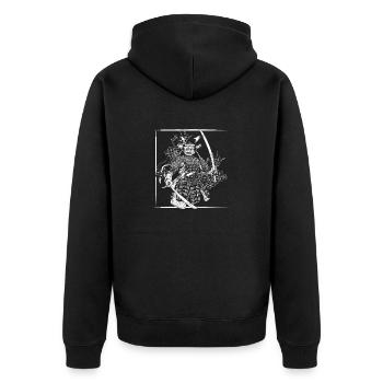 Kanji Japon Katana Épée Ninja Samouraï - Veste à capuche bio Premium Unisexe - noir - Dos - Nico (187cm)