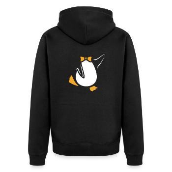 Halloween Pinguin Kostüm Pinguin - Unisex Premium Bio Zip Hoodie - Schwarz - Hinten - Nico (187cm)