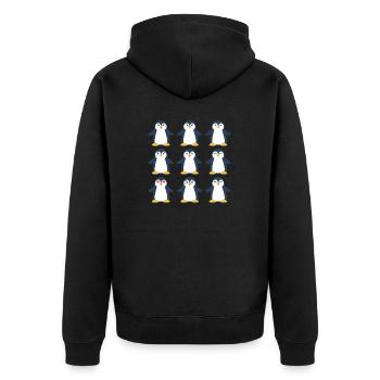 Neun Pinguine Arktischer Seevogel Pinguin - Unisex Premium Bio Zip Hoodie - Schwarz - Hinten - Nico (187cm)