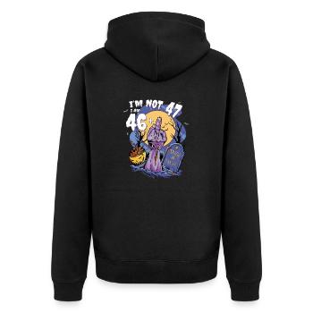 Zombie 47e anniversaire - 46 + Zombie Finger pour - Veste à capuche bio Premium Unisexe - noir - Dos - Nico (187cm)
