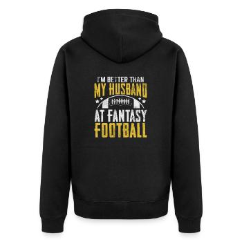 Je suis meilleur que mon mari au Fantasy Football - Veste à capuche bio Premium Unisexe - noir - Dos - Nico (187cm)