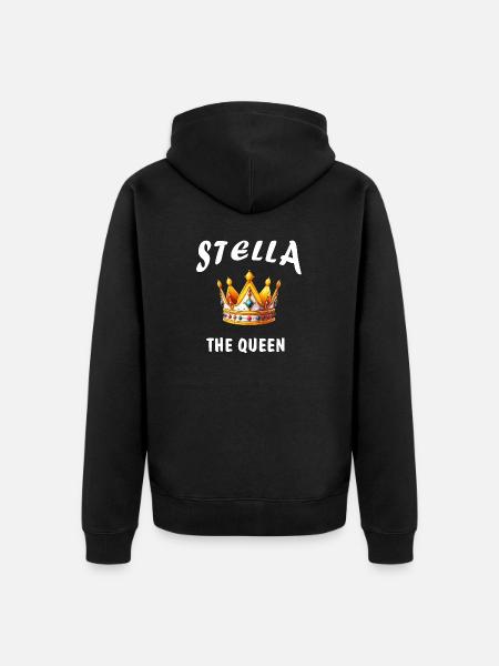 STELLA THE QUEEN - Unisex Premium Organic Zip Hoodie - black
