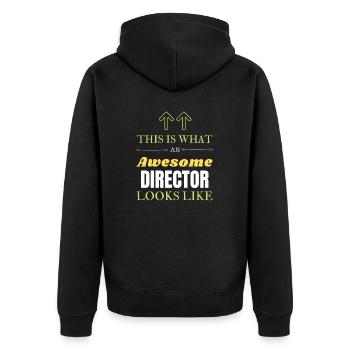 This is What an Awesome Director Looks Like - Unisex Premium Organic Zip Hoodie - black - Back - Nico (187cm)
