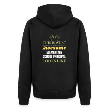 This is What an Awesome Elementary School Principa - Unisex Premium Organic Zip Hoodie - black - Back - Nico (187cm)