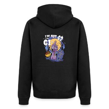 62. Geburtstag Zombie - 61 + Zombie Finger für - Unisex Premium Bio Zip Hoodie - Schwarz - Hinten - Nico (187cm)