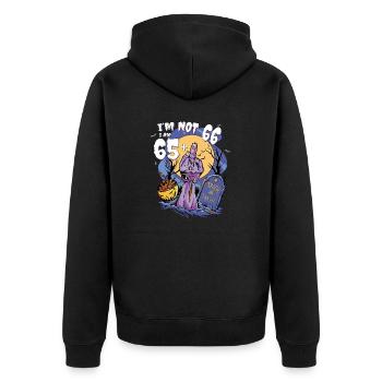 66. Geburtstag Bash - 65 + Zombie Finger für - Unisex Premium Bio Zip Hoodie - Schwarz - Hinten - Nico (187cm)