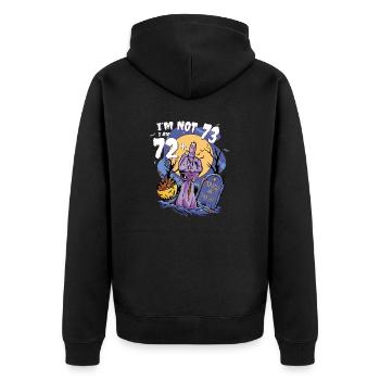 Zombie Motiv 73. Geburtstag - 72 + Finger für - Unisex Premium Bio Zip Hoodie - Schwarz - Hinten - Nico (187cm)