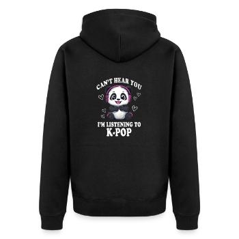 Cute Panda K-Pop Kpop Korea Music - Unisex Premium Organic Zip Hoodie - black - Back - Nico (187cm)