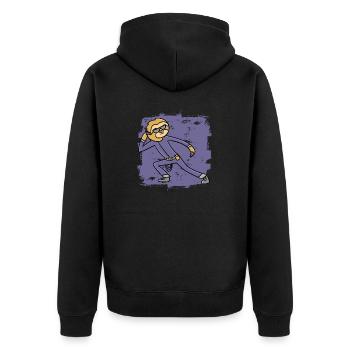 Detektiv Faultier Agent Offizier Detektiv - Unisex Premium Bio Zip Hoodie - Schwarz - Hinten - Nico (187cm)