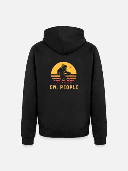 Camper People Campfire Bonfire Camping - Unisex Premium Organic Zip Hoodie - black