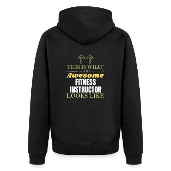 Voici à quoi ressemble un instructeur de fitness génial L - Veste à capuche bio Premium Unisexe - noir - Dos - Nico (187cm)