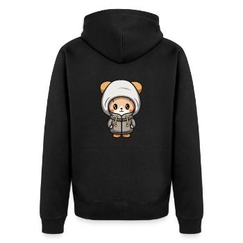 souris hiver animal bébé bande dessinée - Veste à capuche bio Premium Unisexe - noir - Dos - Nico (187cm)