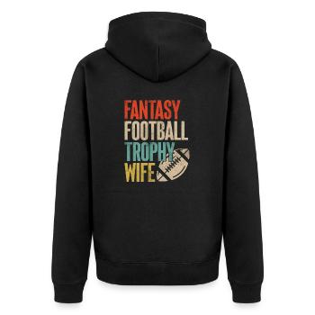 Fantasy Football Trophäe Ehefrau Retro FFL Fußball - Unisex Premium Bio Zip Hoodie - Schwarz - Hinten - Nico (187cm)