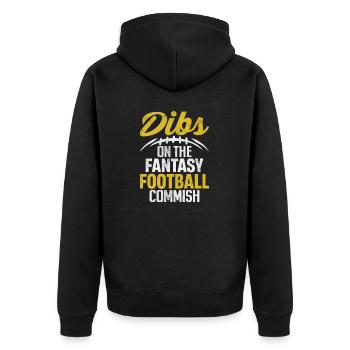 Dibs On The Fantasy Football Commish Funny FFL - Veste à capuche bio Premium Unisexe - noir - Dos - Nico (187cm)