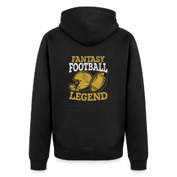 Fantasy Football Legend Commissioner Football FFL - Unisex Premium Organic Zip Hoodie - black - Back - Nico (187cm)
