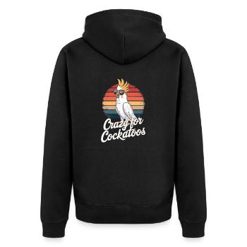Crazy For Cockatoos Sonnenbrille Paradies - Unisex Premium Bio Zip Hoodie - Schwarz - Hinten - Nico (187cm)