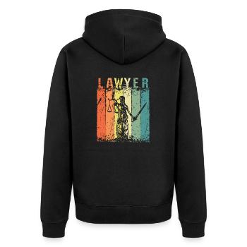 Rechtsanwalt Justiz Rechtsanwalt - Unisex Premium Bio Zip Hoodie - Schwarz - Hinten - Nico (187cm)