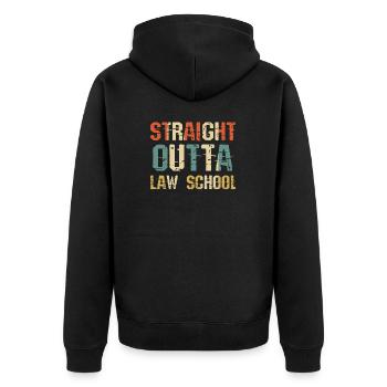 Law Straight Outta Avocat de la faculté de droit - Veste à capuche bio Premium Unisexe - noir - Dos - Nico (187cm)