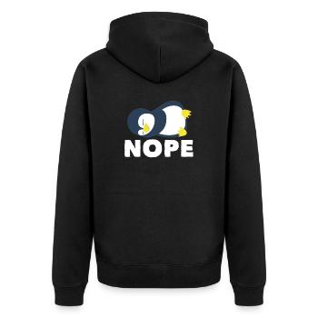 Nö Winter Arktischer Seevogel Pinguin - Unisex Premium Bio Zip Hoodie - Schwarz - Hinten - Nico (187cm)