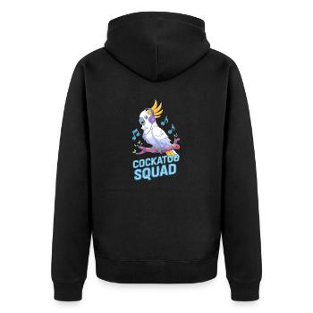 Cockatoo Squad Musik Papagei Kunst - Unisex Premium Bio Zip Hoodie - Schwarz - Hinten - Nico (187cm)