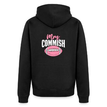 Mrs Commish Commissioner FFL Girls Fantasy - Unisex Premium Organic Zip Hoodie - black - Back - Nico (187cm)