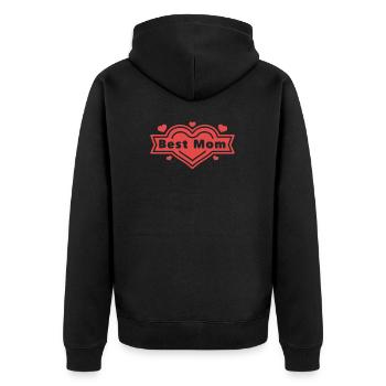 Mama Mama Beste Mama Muttertag - Unisex Premium Bio Zip Hoodie - Schwarz - Hinten - Nico (187cm)