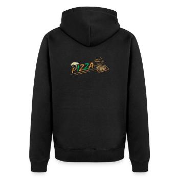 Pizzeria Dough Crust Mozarella Pizza - Unisex Premium Organic Zip Hoodie - black - Back - Nico (187cm)
