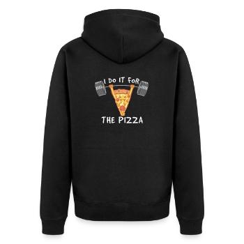 Pizzeria Italien Ich mache es für die Pizza - Unisex Premium Bio Zip Hoodie - Schwarz - Hinten - Nico (187cm)