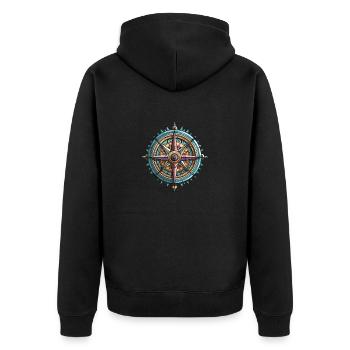Icône de la boussole - Veste à capuche bio Premium Unisexe - noir - Dos - Nico (187cm)