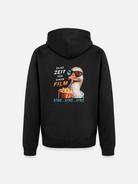 GANS ES IST ZEIT FÜR EINEN FILM - Unisex Premium Bio Zip Hoodie - Schwarz