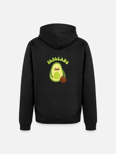 Papacado - Unisex Premium Organic Zip Hoodie - black