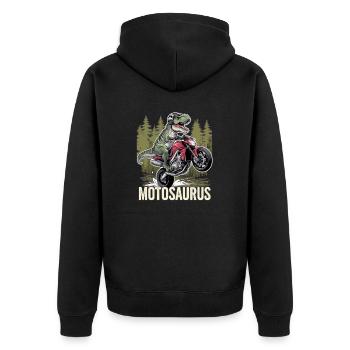 motosaurus - dinosaure et moto - Veste à capuche bio Premium Unisexe - noir - Dos - Nico (187cm)