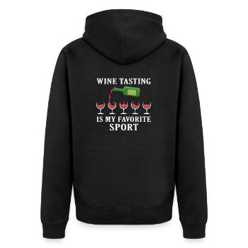 Wine Tasting Is My Favorite Wine - Unisex Premium Organic Zip Hoodie - black - Back - Nico (187cm)