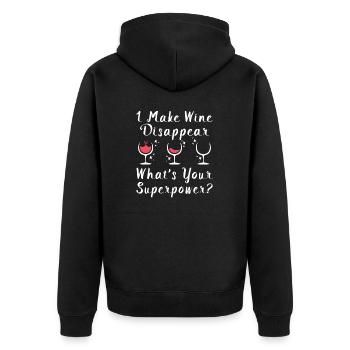 Cocktail Je fais disparaître le vin Vin - Veste à capuche bio Premium Unisexe - noir - Dos - Nico (187cm)