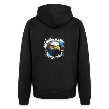 Eagle Head Portrait Pop Art - Unisex Premium Organic Zip Hoodie - black - Back - Nico (187cm)