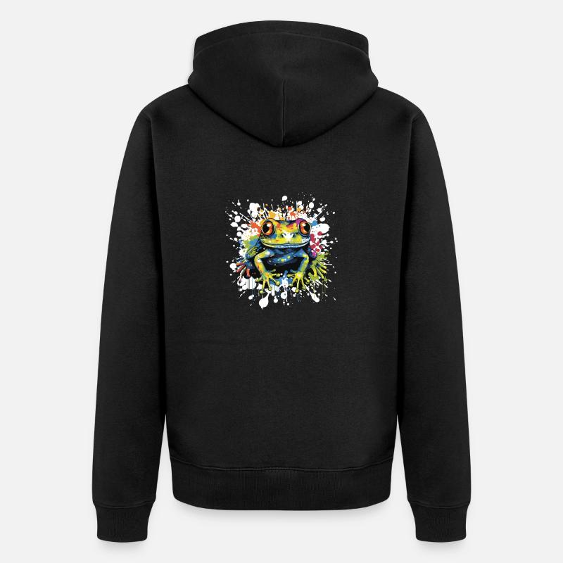 Grenouille Pop Art - Veste à capuche bio Premium Unisexe - noir
