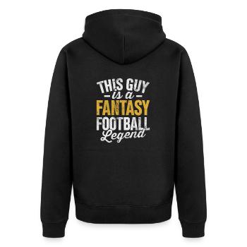 Ce gars est une légende du football fantastique FFL - Veste à capuche bio Premium Unisexe - noir - Dos - Nico (187cm)
