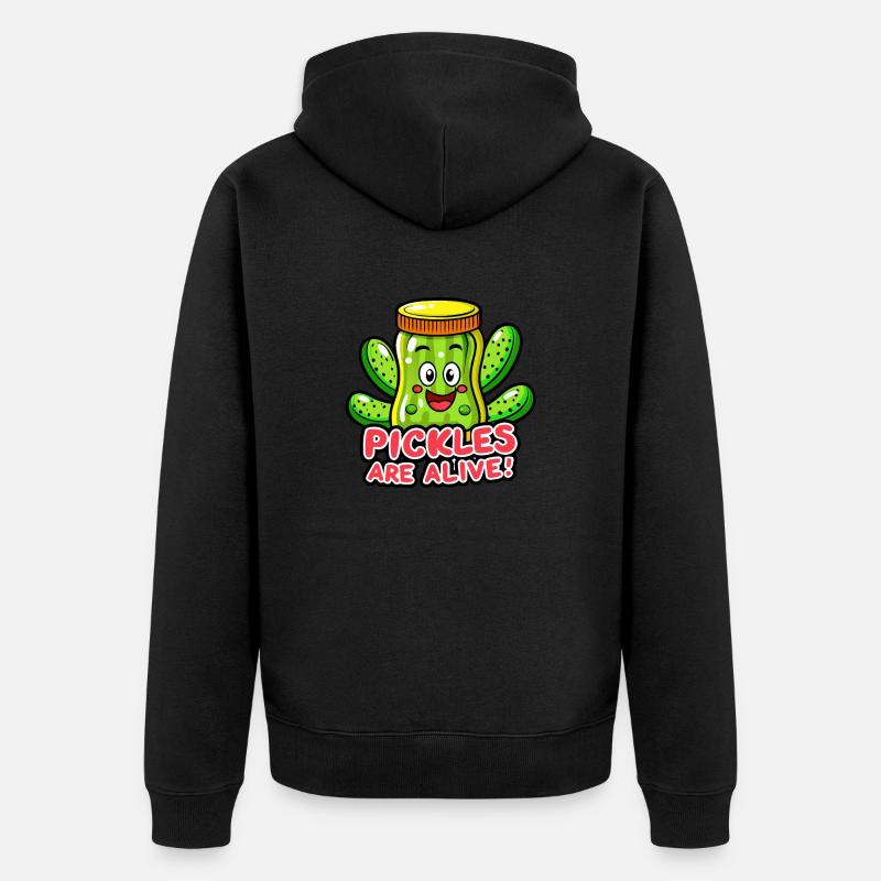 GURKEN SIND LEBENDIG - Unisex Premium Bio Zip Hoodie - Schwarz