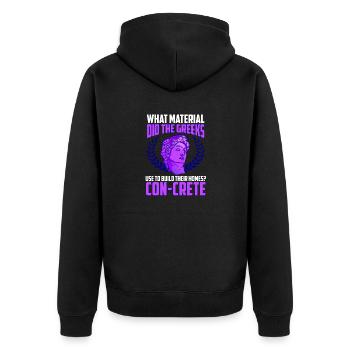 Material Did The Greeks Use Mythology - Unisex Premium Organic Zip Hoodie - black - Back - Nico (187cm)