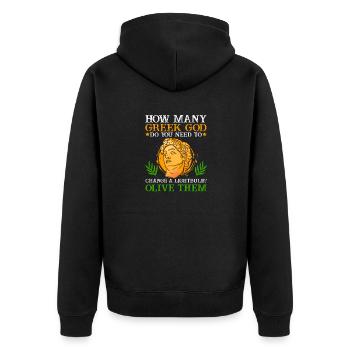Glühbirne Olive Them Mythologie wechseln - Unisex Premium Bio Zip Hoodie - Schwarz - Hinten - Nico (187cm)