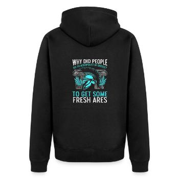 Acropolist Fresh Ares Greek Mythology - Unisex Premium Organic Zip Hoodie - black - Back - Nico (187cm)