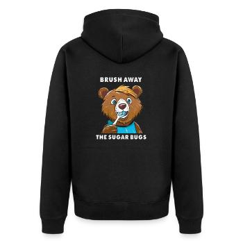 BÄR BROSSEZ LES PUNAISES DE SUCRE - Veste à capuche bio Premium Unisexe - noir - Dos - Nico (187cm)