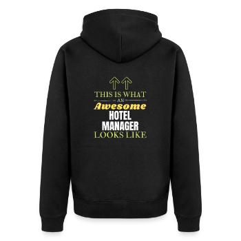 This is What an Awesome Hotel Manager Looks Like - Unisex Premium Organic Zip Hoodie - black - Back - Nico (187cm)