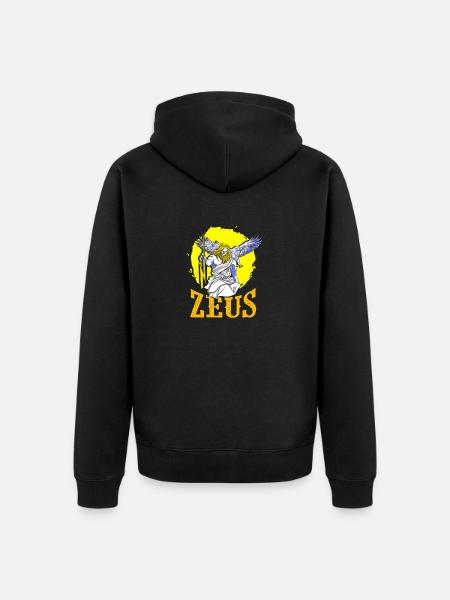 Zeus Goddess Greek Mythology - Unisex Premium Organic Zip Hoodie - black