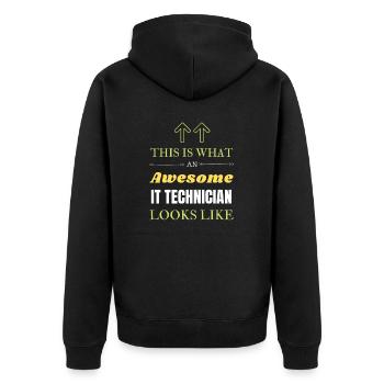 This is What an Awesome IT Technician Looks Like - Unisex Premium Organic Zip Hoodie - black - Back - Nico (187cm)